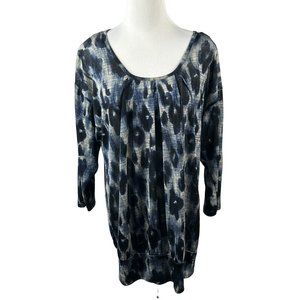 Fashion Bug Blouse Women Medium Sheer Tunic Top Blue‎ Scoop Neck Lightweight